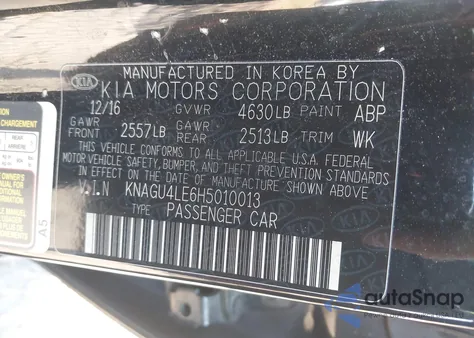 2017 Kia Optima Hybrid Ex from USA, damaged, VIN KNAGU4LE6H5010013